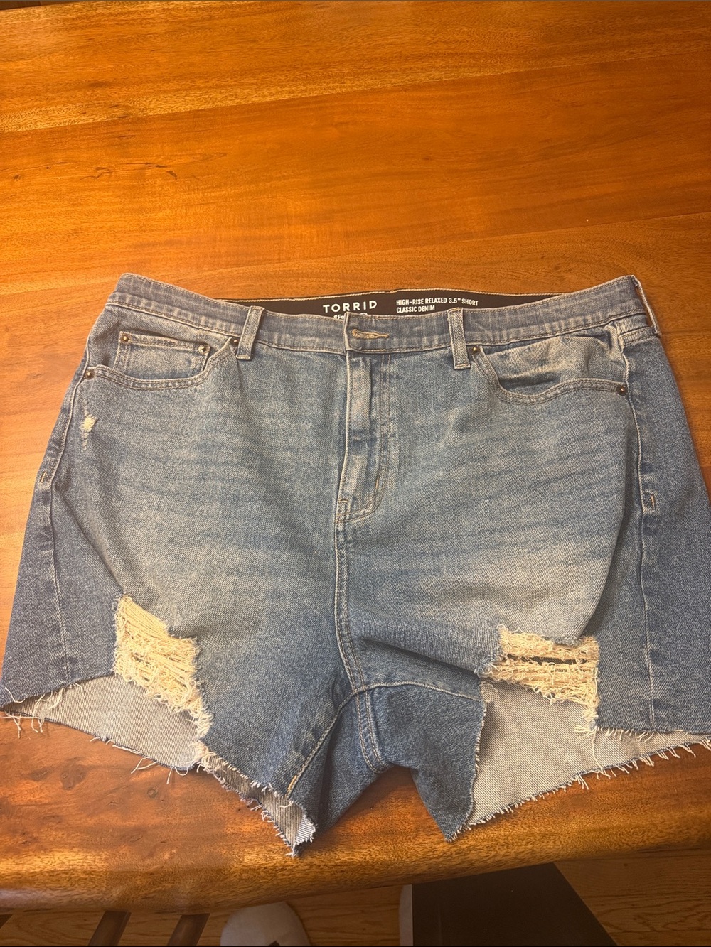 torrid Distressed Blue Denim Cutoff Shorts